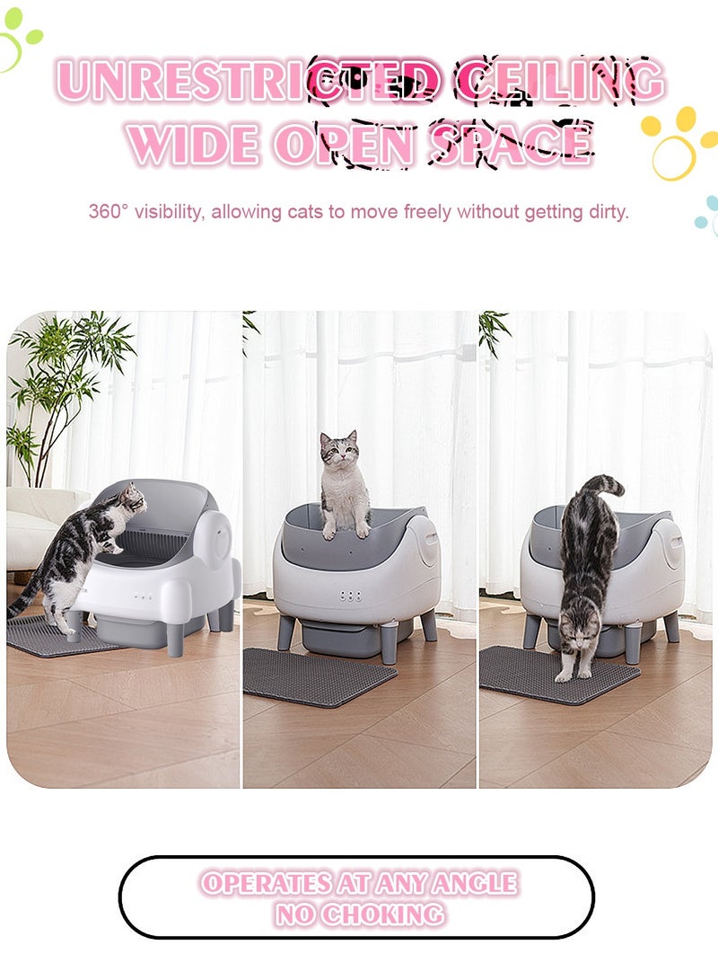 Kidle Automatic Smart Cat Litter Box Open Top Self Cleaning Cat Litter Box with APP Control for Multiple Cats - Image 5